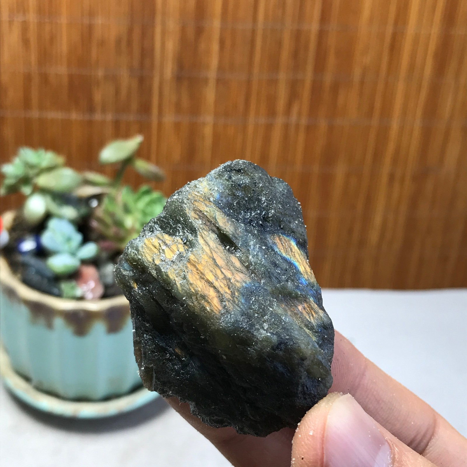 50-35-28mm Natural Labradorite Crystal gemstone Rough Mineral Specimen A5380