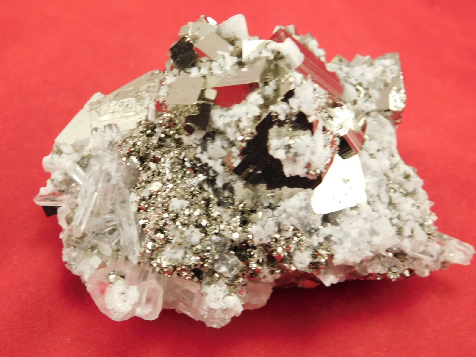 Larger! SUPER Nice PYRITE Crystal CUBE Cluster with Quartz Peru 297gr