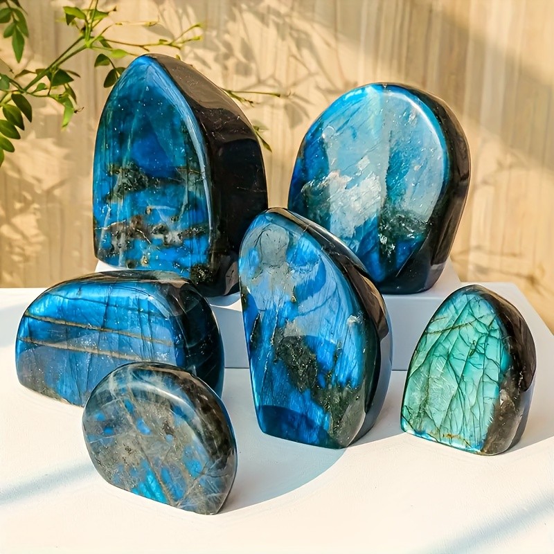 1.1-1.76LB Flash Labradorite Freeform Display Crystal Quartz Healing Decor Gift