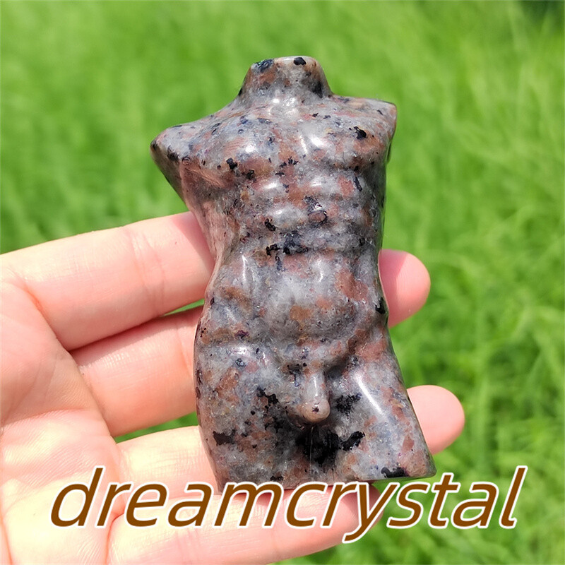 3″ Top Natural Yooperlite Carved Male Model Quartz Crystal Reiki Sculpture 1pc