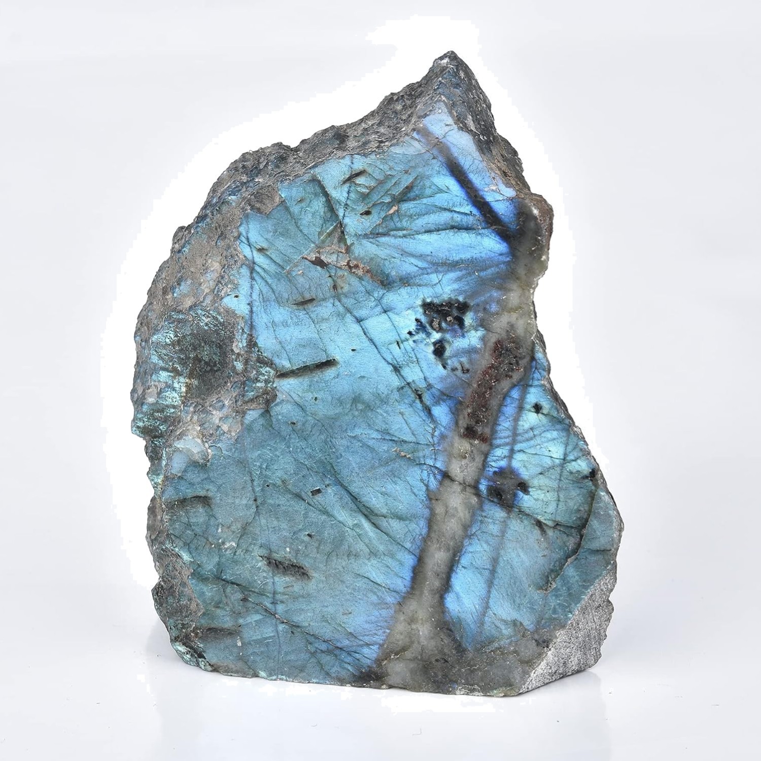 0.7-1.1 lbs Natural Labradorite Slab Irregular Shape One-Sided Polished Raw C…