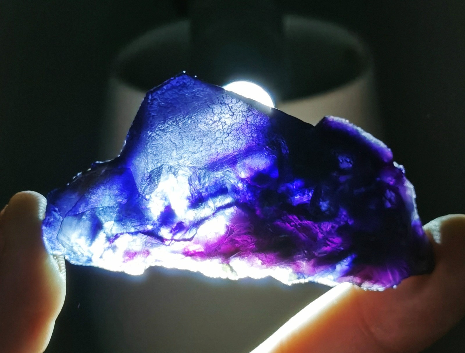 Rare Natural Purple Octagonal Fluorite Mineral Specimen China