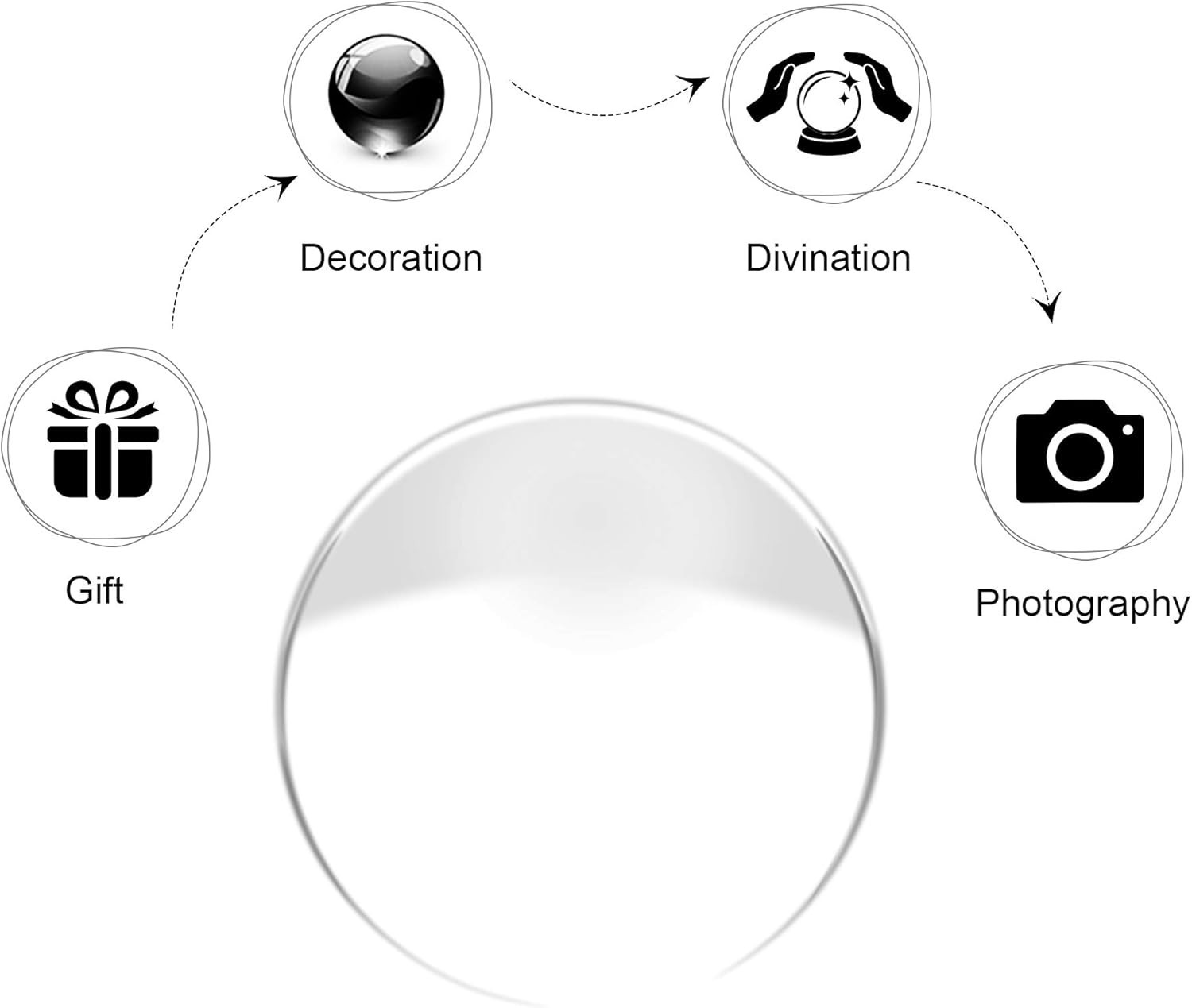 Multipurpose K9 Crystal Balls for Photography, Decoration & Divination 3-Pack