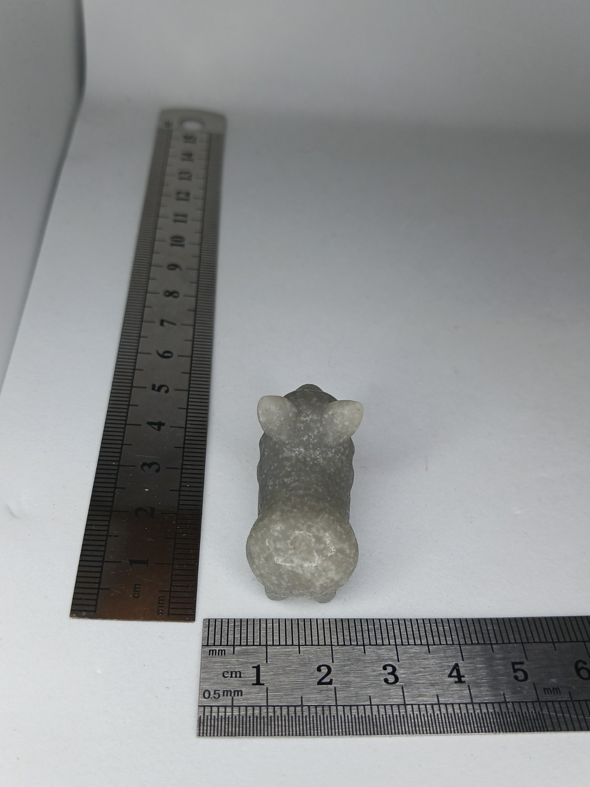 Small Mini Blue Aventurine Crystal Carved Corgi Puppy Dog Figure Collectable
