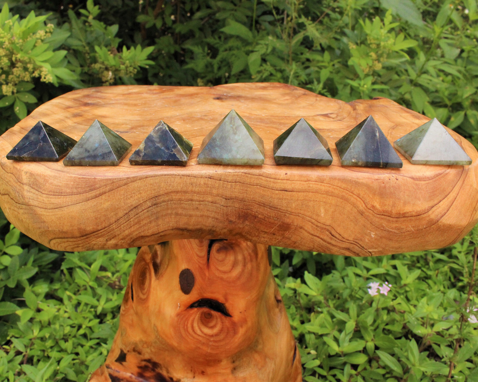 Labradorite Crystal Pyramid, Medium 1″ – 1.25″ (Reiki Labradorite Pyramid)