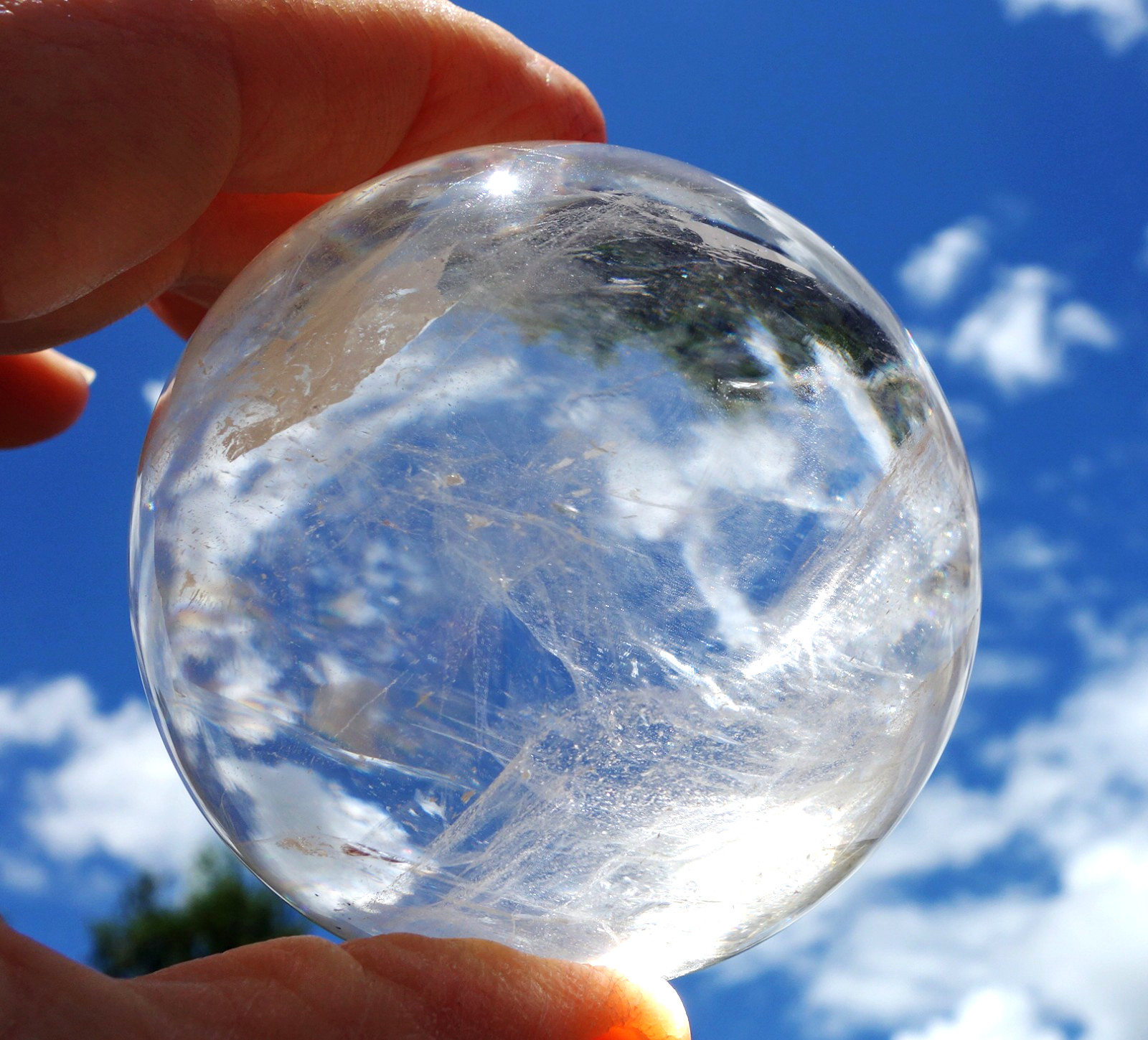 Gorgeous CLEAR QUARTZ Crystal Sphere Ball from Brazil For Sale Over 1 Pound S126