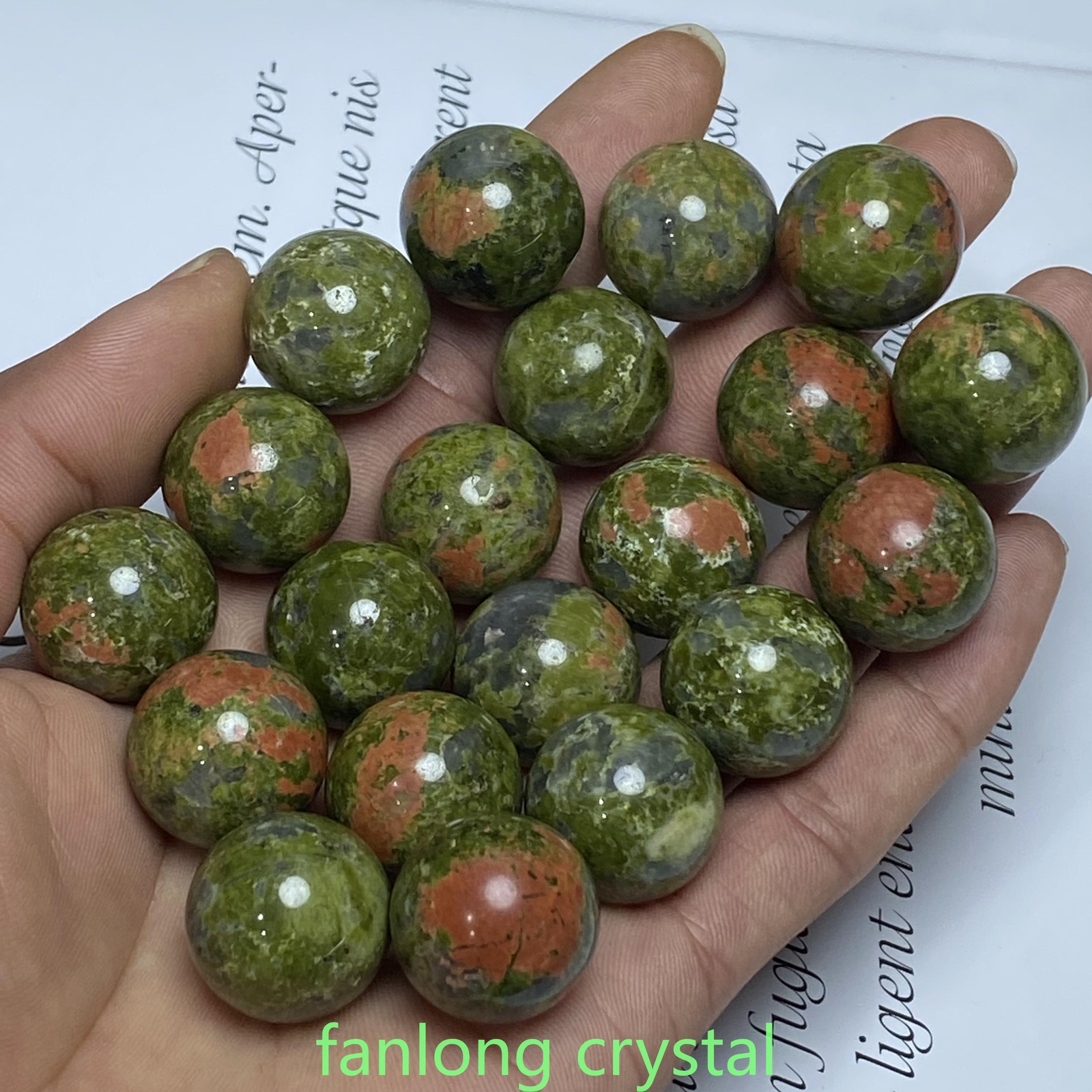 20pc Natural Unakite Ball Sphere Quartz Crystal Mineral Gem Healing 20mm