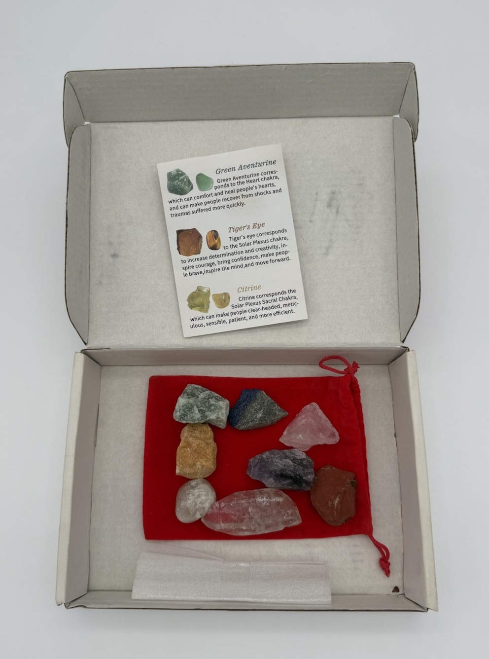 7 Chakra Healing Crystal Stone Set w/ Quartz Amethyst Lapis Gift Box Meditation