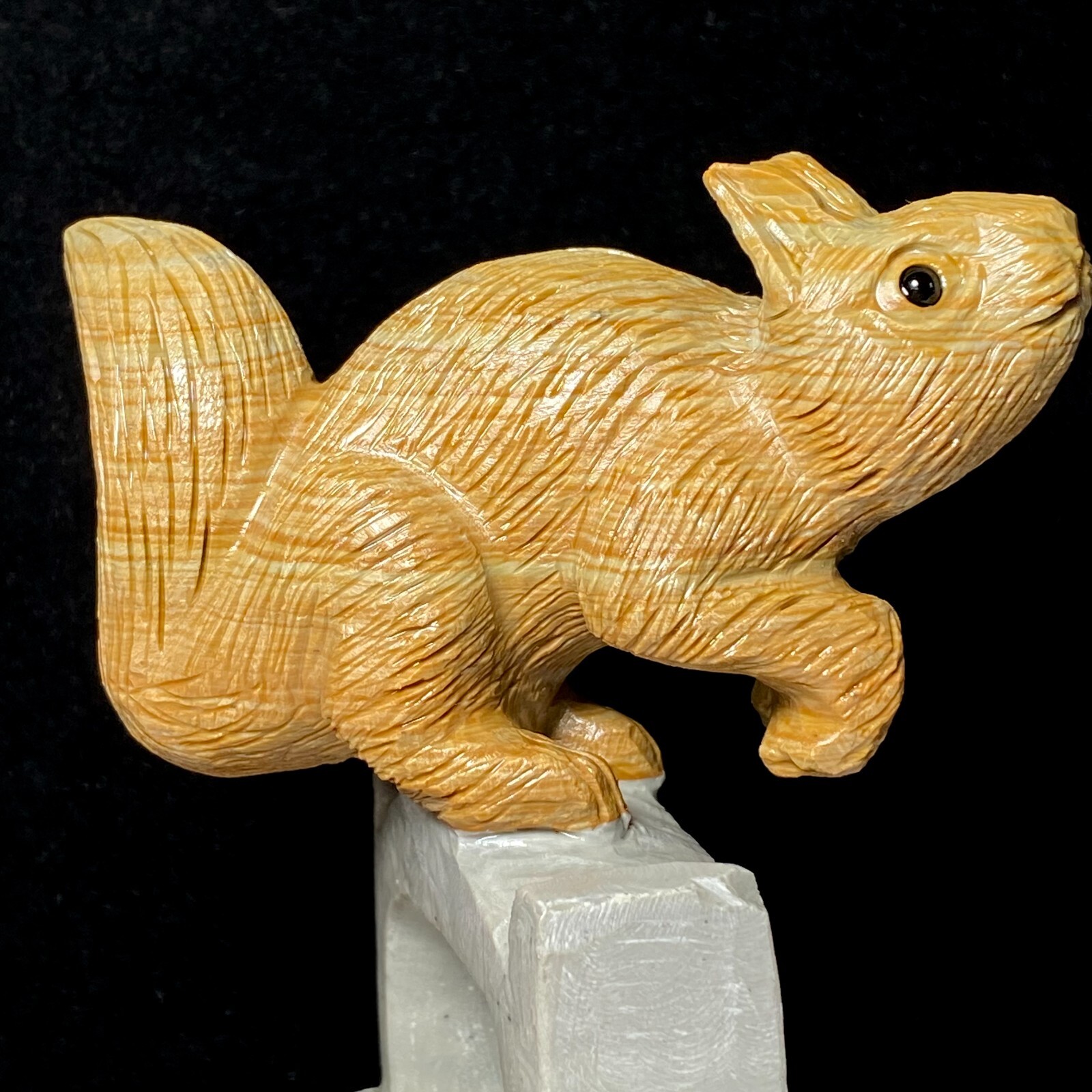 Natural Crystal Quartz Mineral Specimen Songhua Stone Handcarved Squirrel Gift