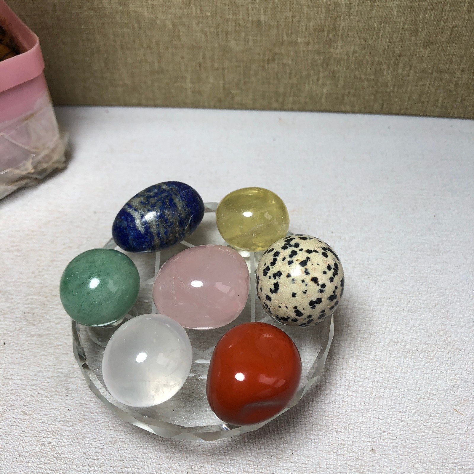 Natural seven different types of crystals Seven Star Array Specimen Base A3020