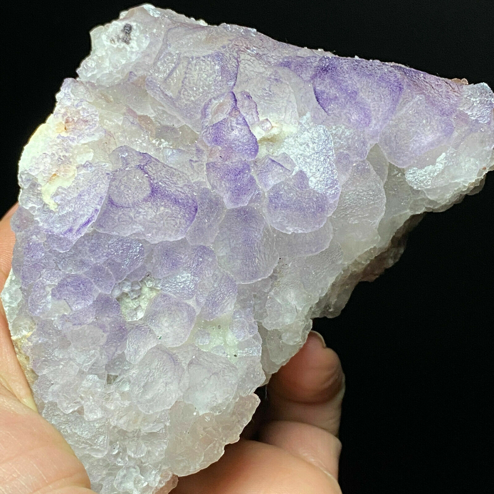 388g Translucent Purple QR Code Fluorite & White Quartz Mineral Specimen