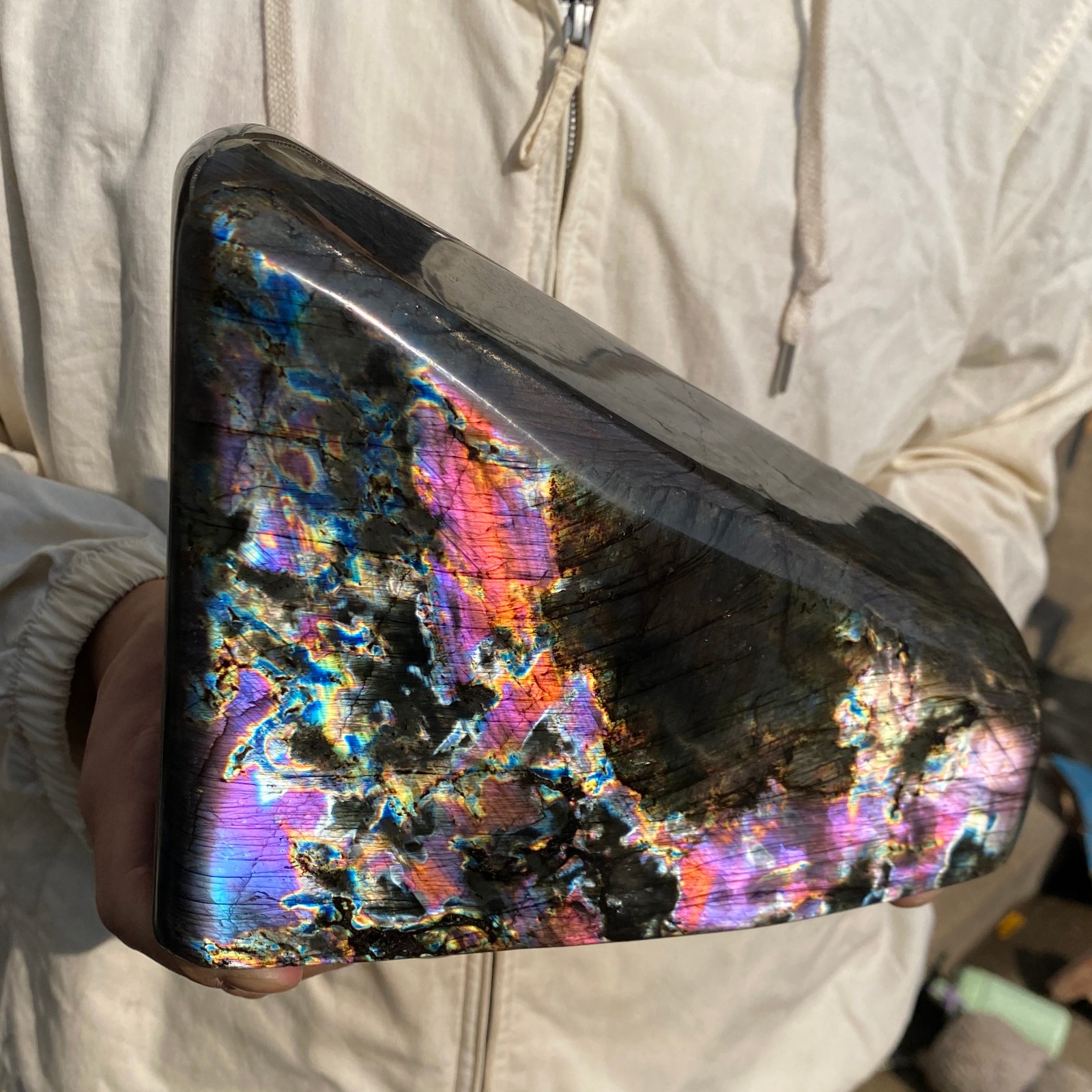 10.1LB Natural Labradorite Crystal Quartz Rough Mineral Specimen Healing