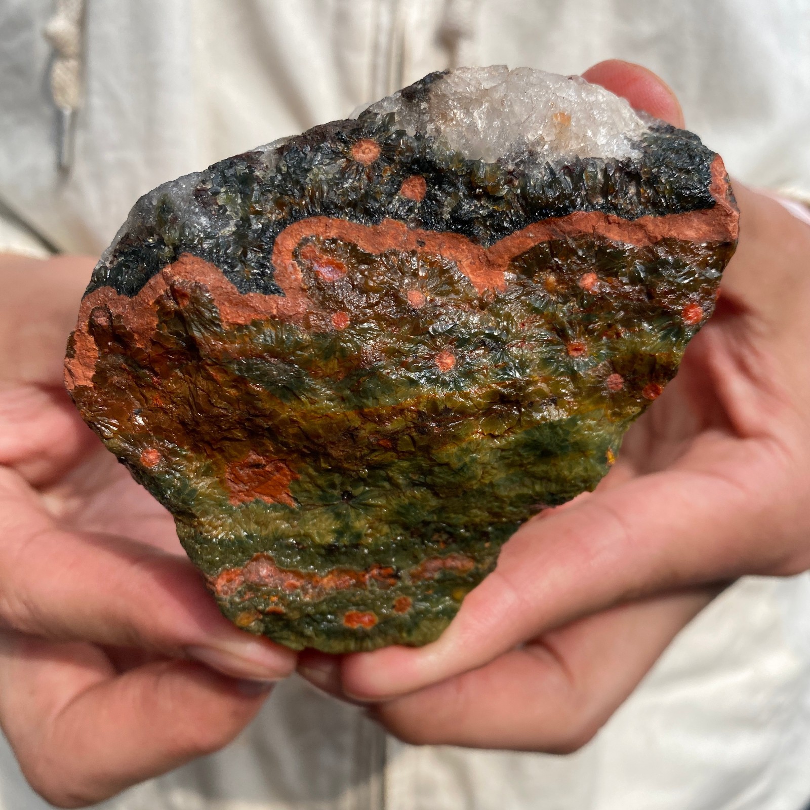 0.7lb Raw Natural colourful ocean jasper quartz crystal rough mineral specimen