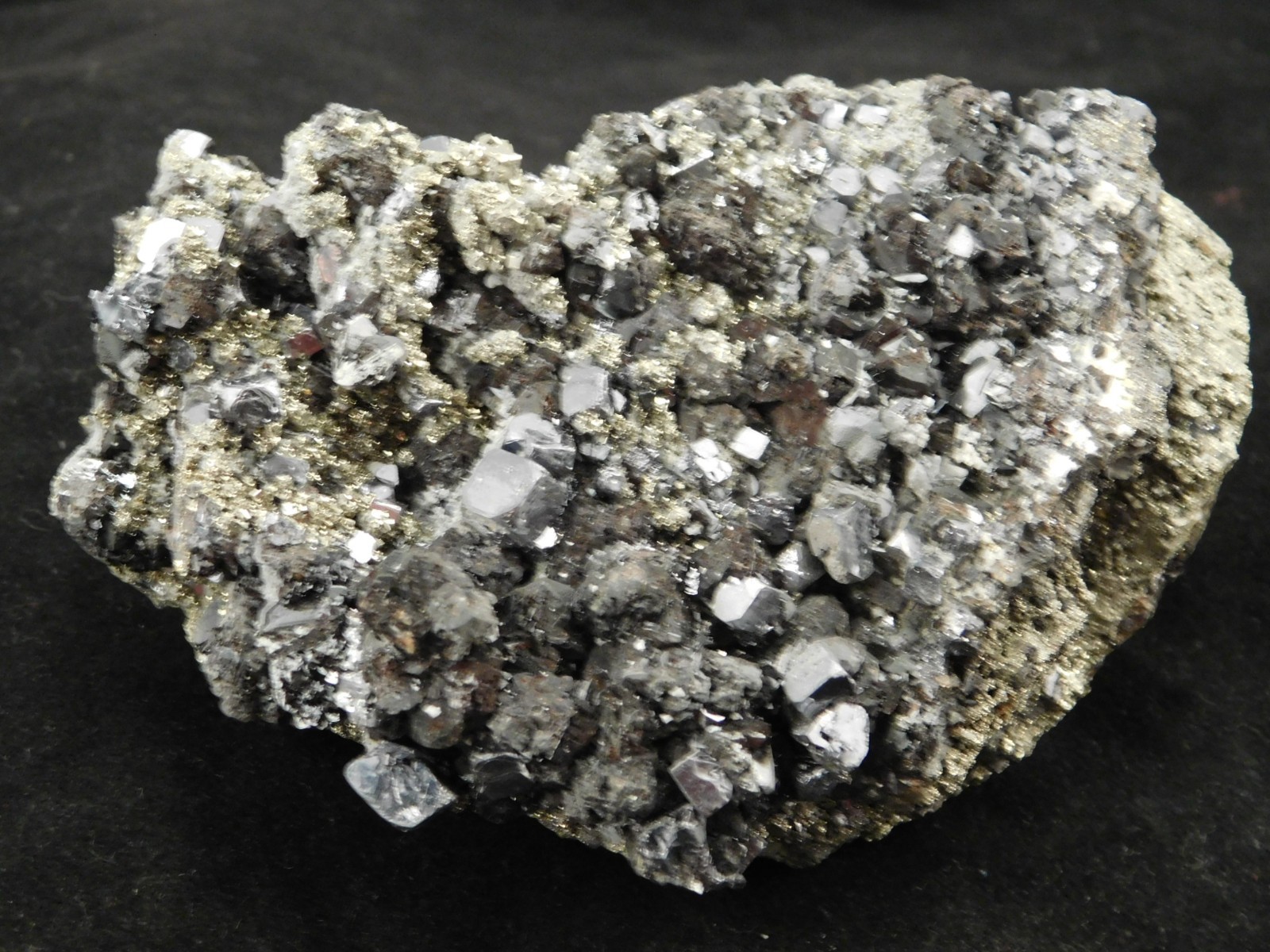Big! Galena Crystal CUBE Cluster with Druzy PYRITE and Sphalerite Peru 538gr