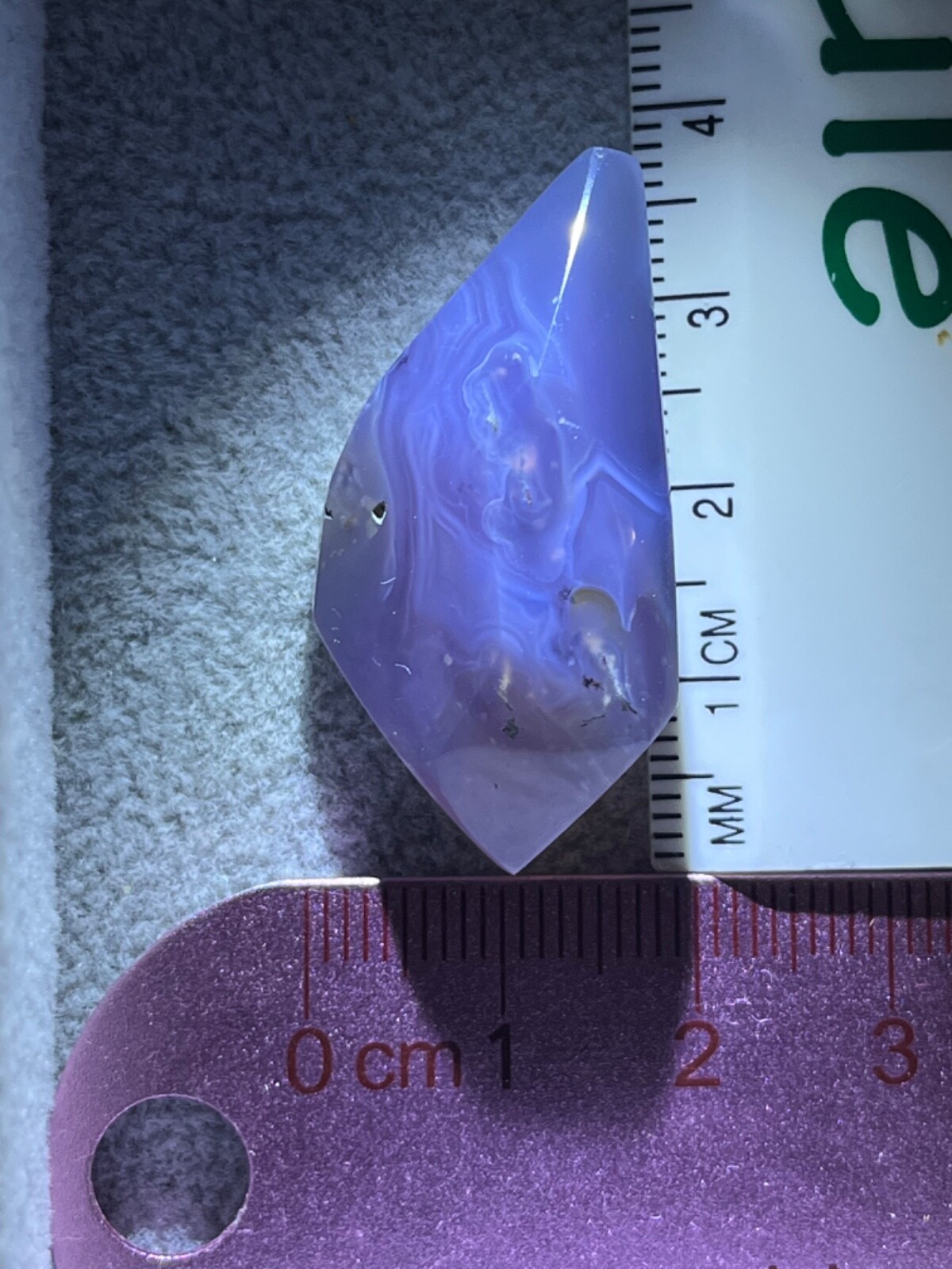Purple chalcedony 43.55 ct Unique Handmade polished crystal. origin Indonesia