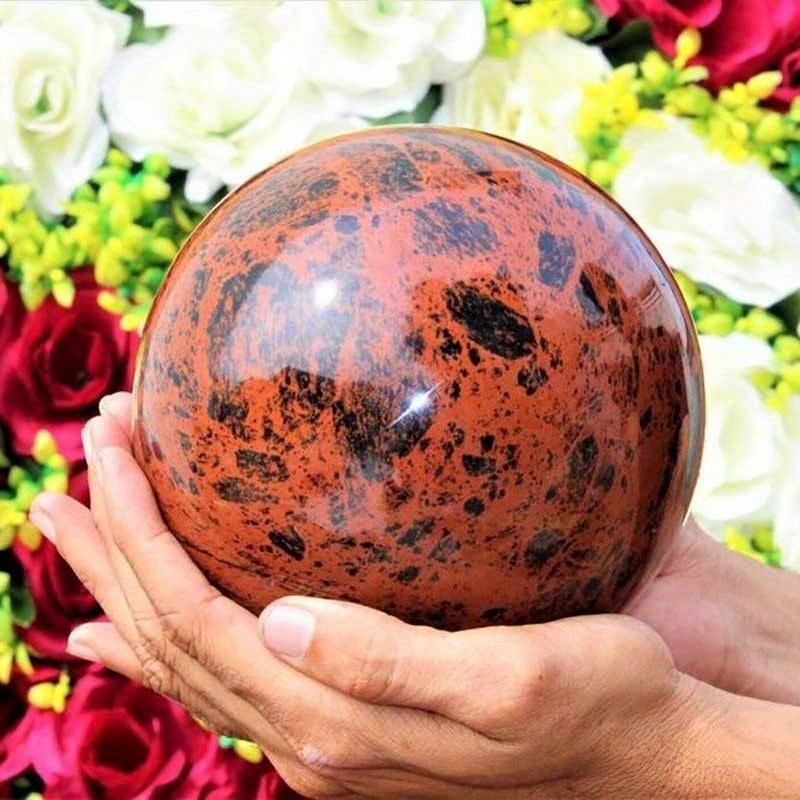 60-70mm Crystal Red Obsidian Stone Sphere Polished Quartz Home Office Decor