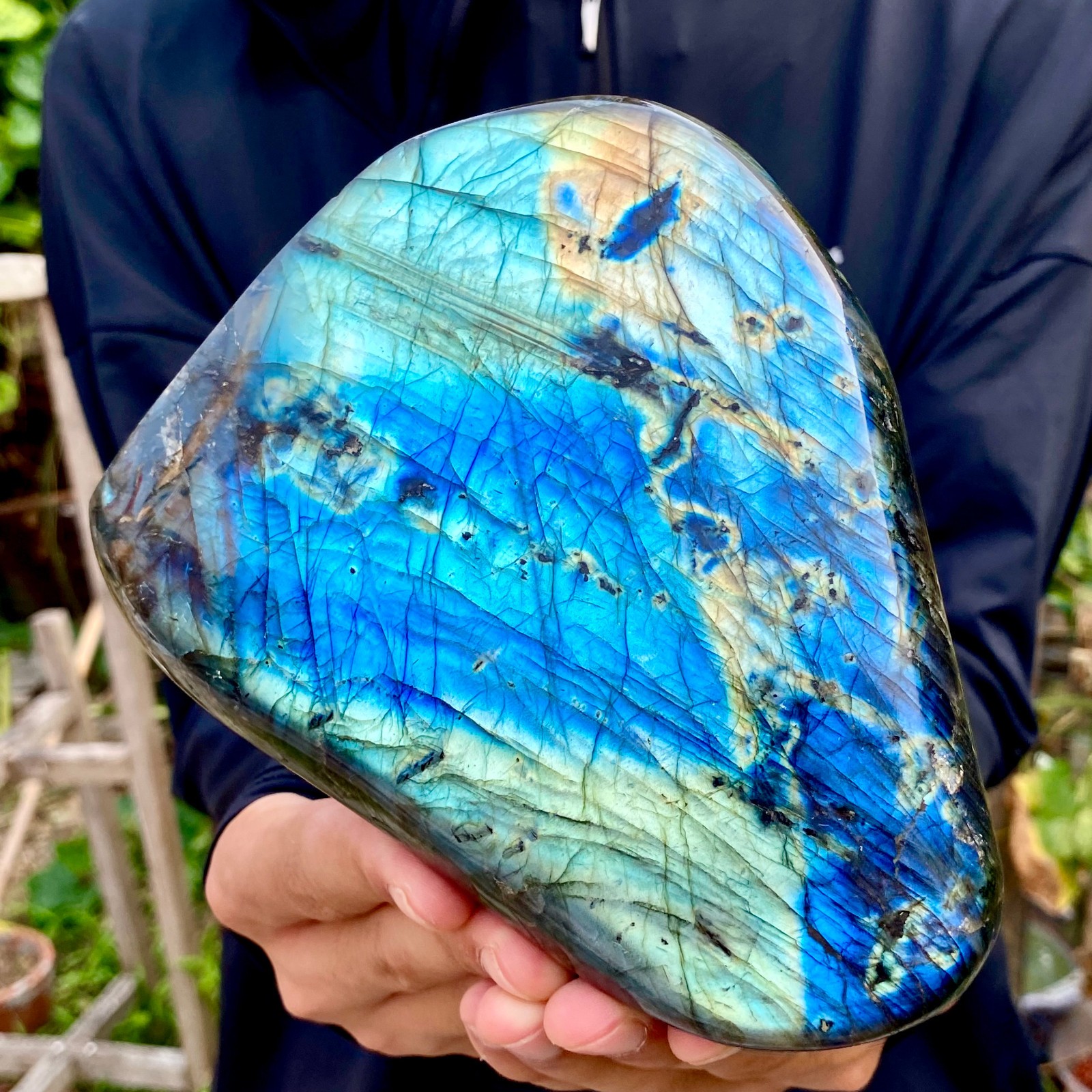 3.2LB Natural Gorgeous Labradorite Quartz Crystal Stone Specimen Healing