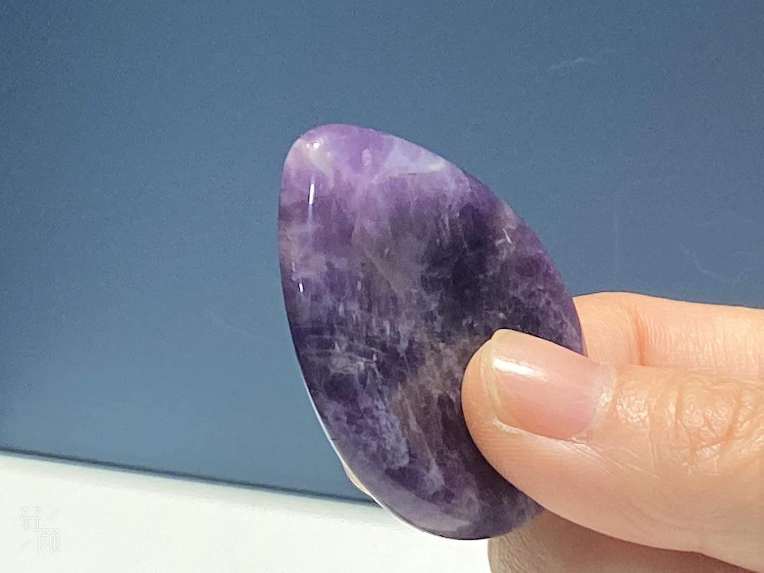 2PCS Thumb Worry Stone Amethyst Tiger’s Eye Drop, 2-amethyst+tiger’s
