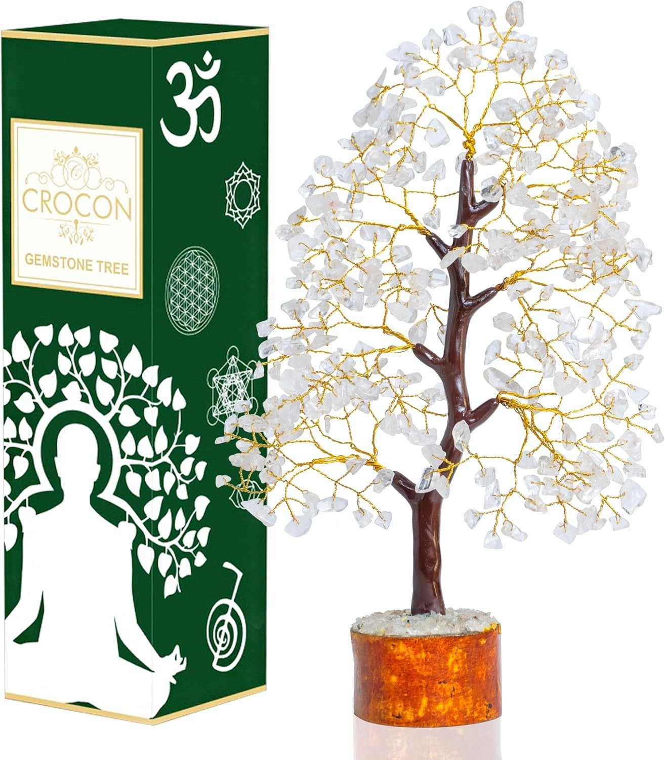 7 Chakra Crystal Tree Of Life, 10-12 Inch Healing Stone Gemstones,