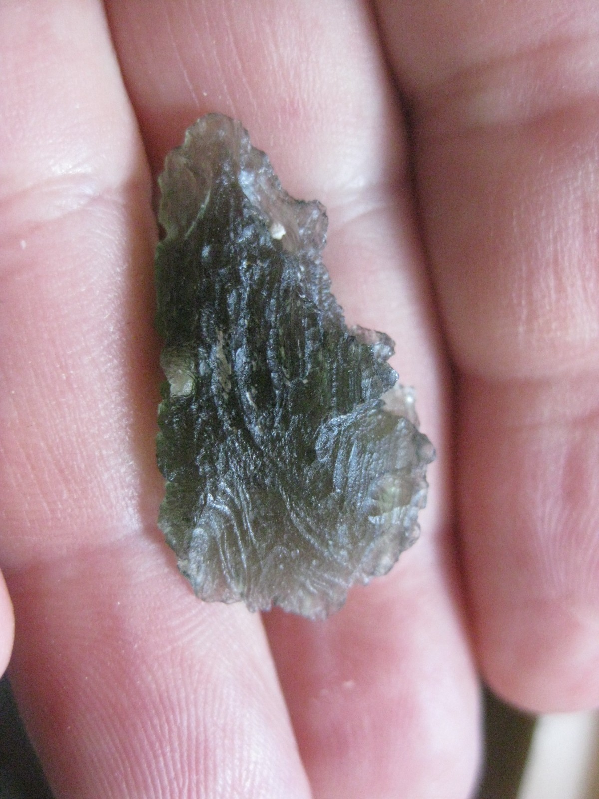 Moldavite 3.2g Nova Hospode, Rieke tektite genuine, Czech Republic impact glass