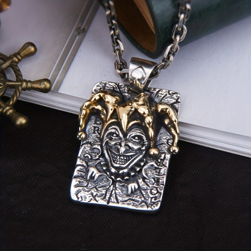 Fashion Personality Retro Pendant Clown Quadrate Men women Necklace 1PC