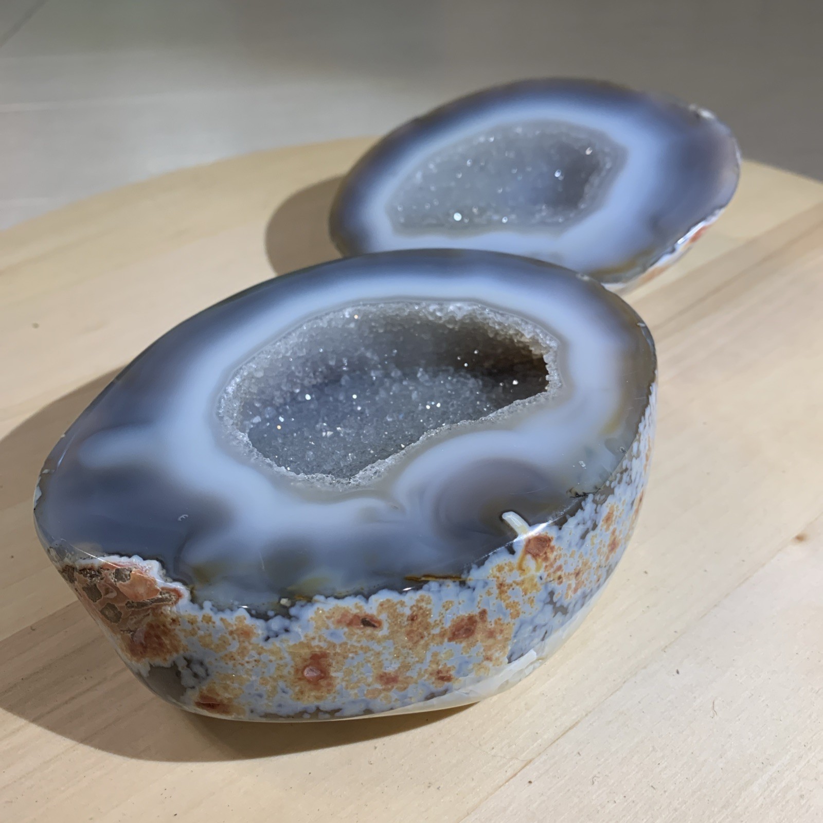 Open‑Mouth Agate Crystal Basin, Positive Energy Prosperity Tabletop Ornament