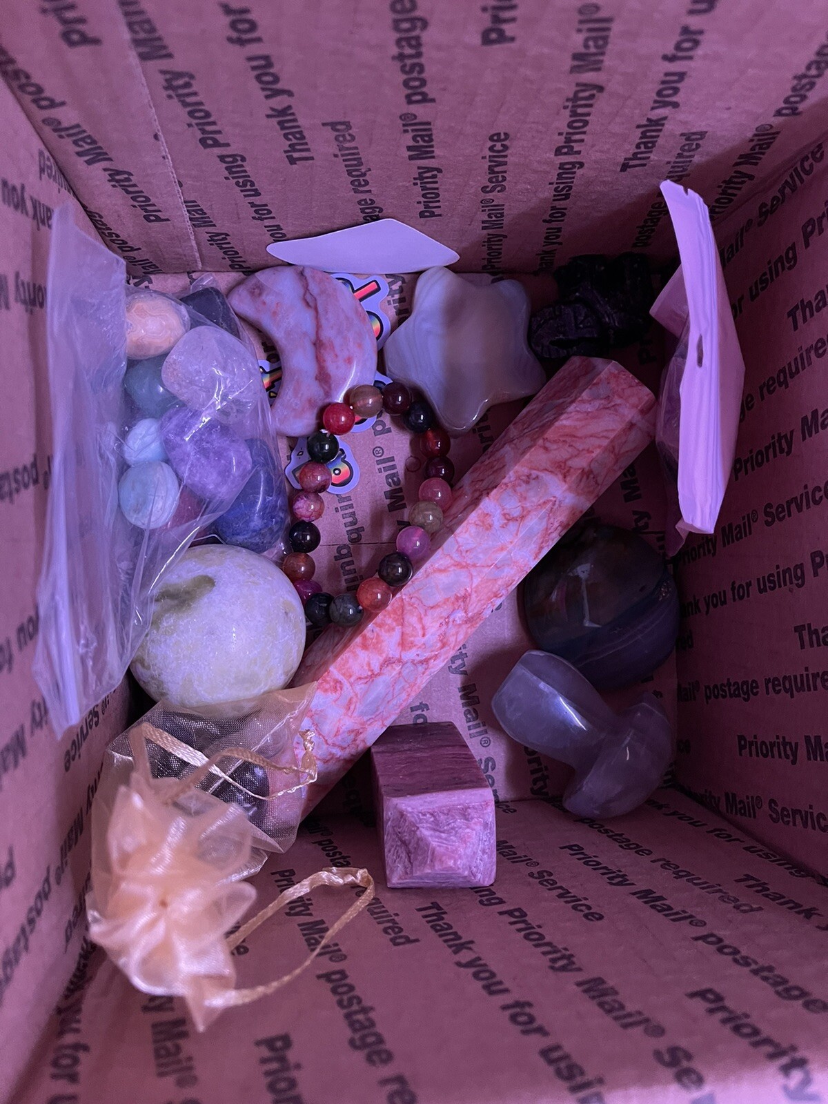 Crystal Random Lot 2-3 pounds of crystals per box! Towers Spheres US SHIP ONLY!