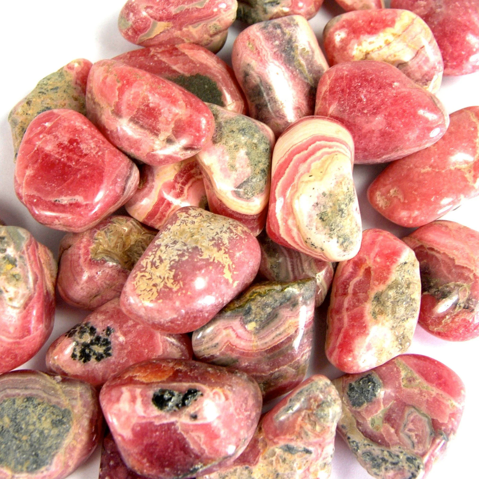 Genuine Rhodochrosite Crystal Tumbled Stones, Argentina