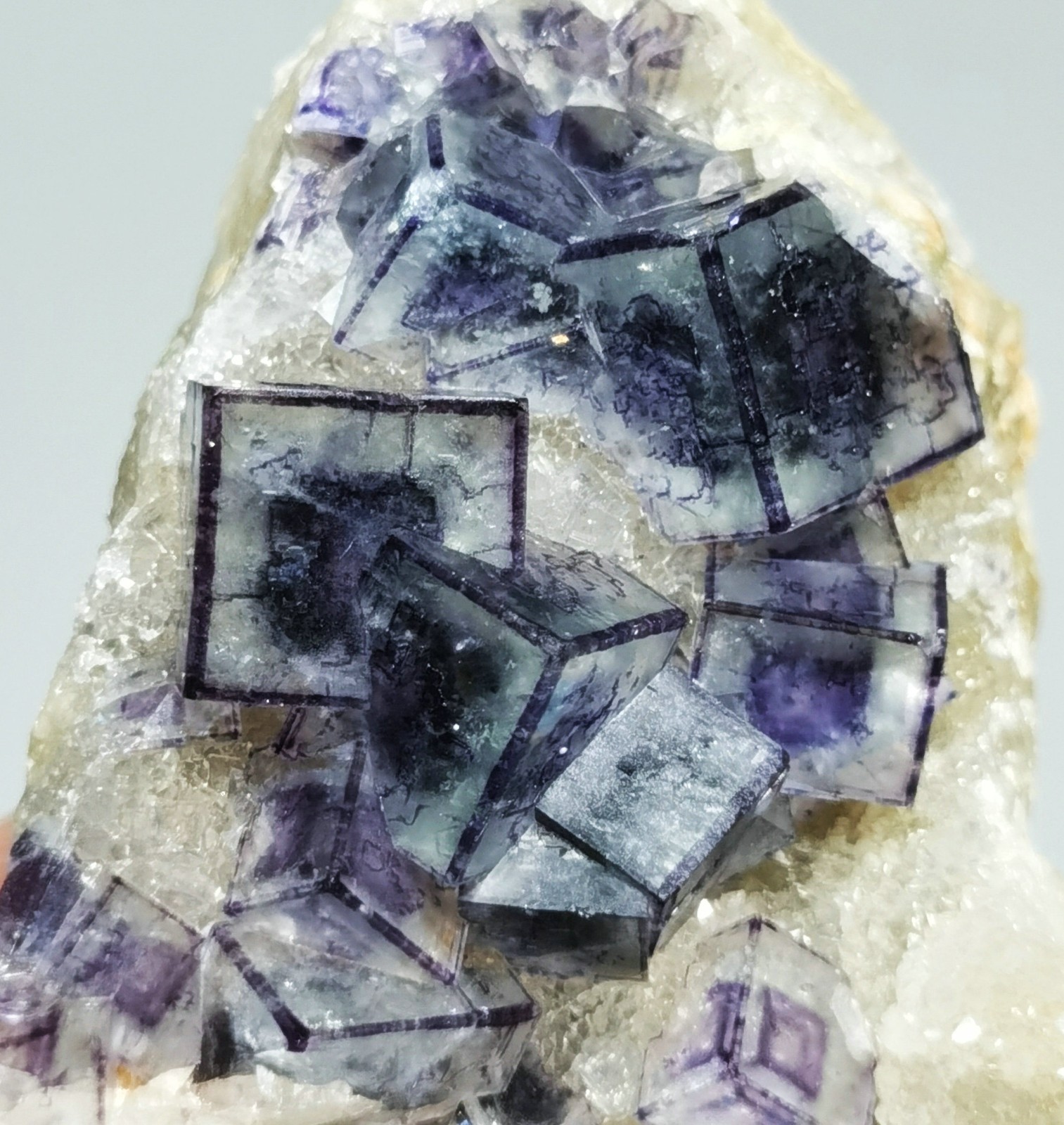 Natural Purple Cube Fluorite Mineral Specimen China