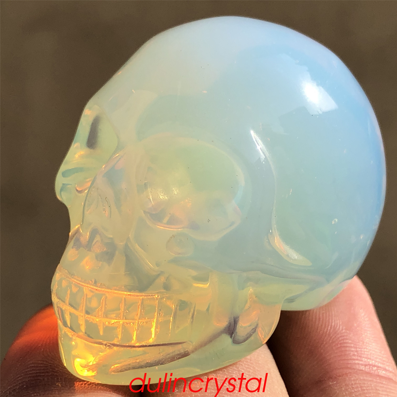2” Opalite skull quartz crystal skull hand carved decoration reiki healing