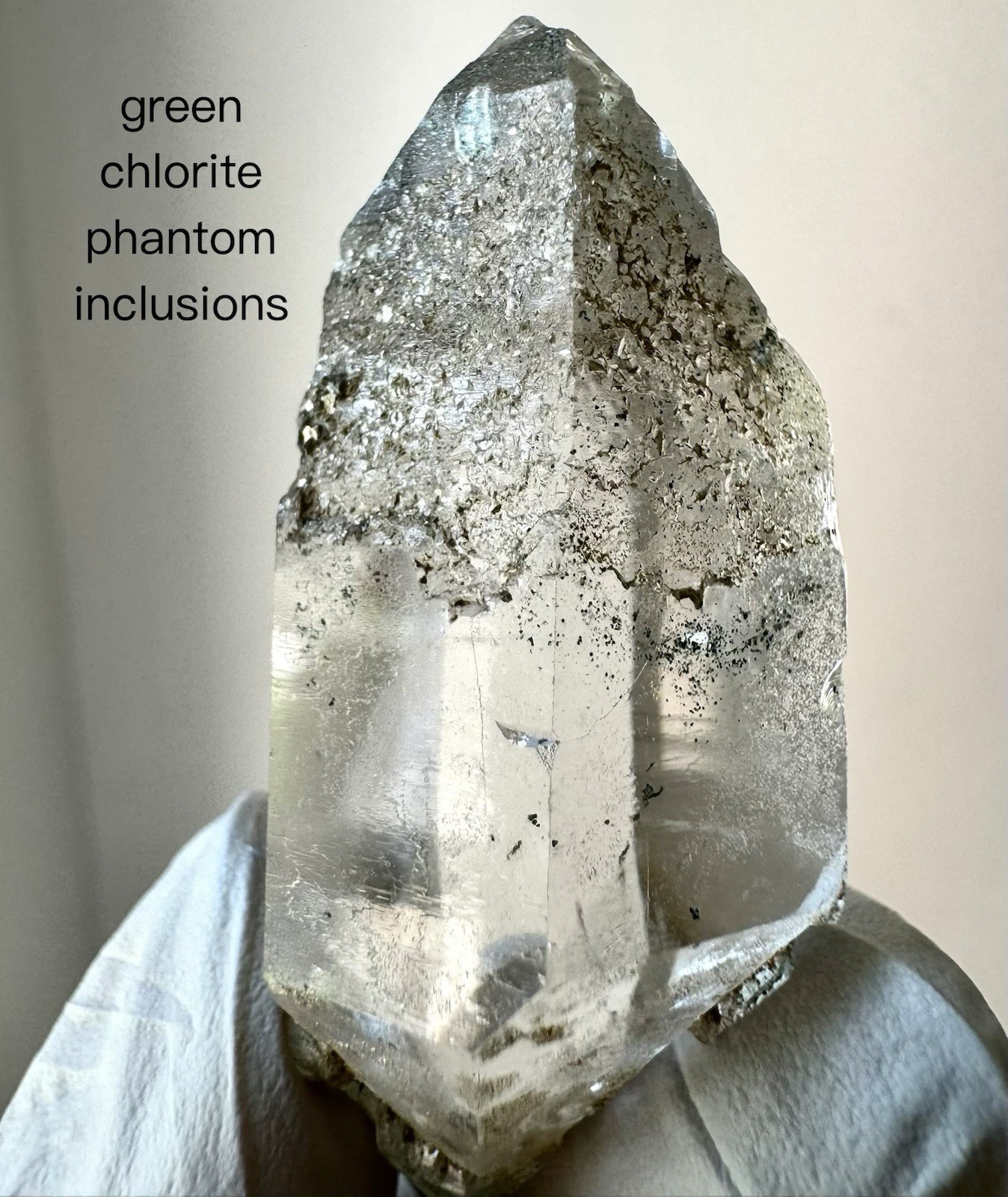 “Emerald Mist” Hashupi Himalayan Quartz Double Terminated Green Phantom Crystal