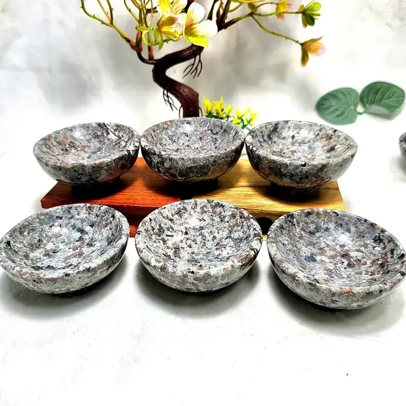 6-7cm Yooperlite Crystal Bowl Carving – UV Reactive Flame Bowl Quartz Figurine