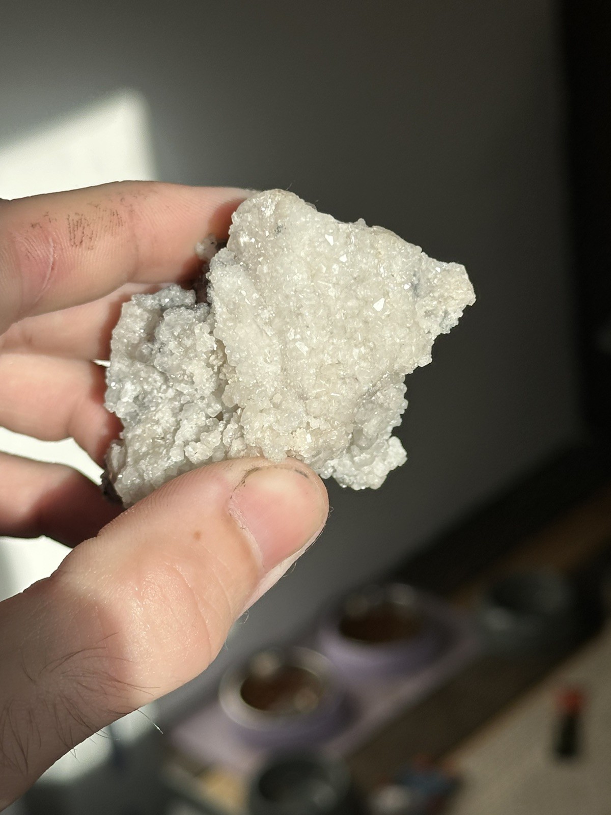 Anglesite Pseudomorphing Cerussite, Proprietary Mine? Broken Hill, Australia.