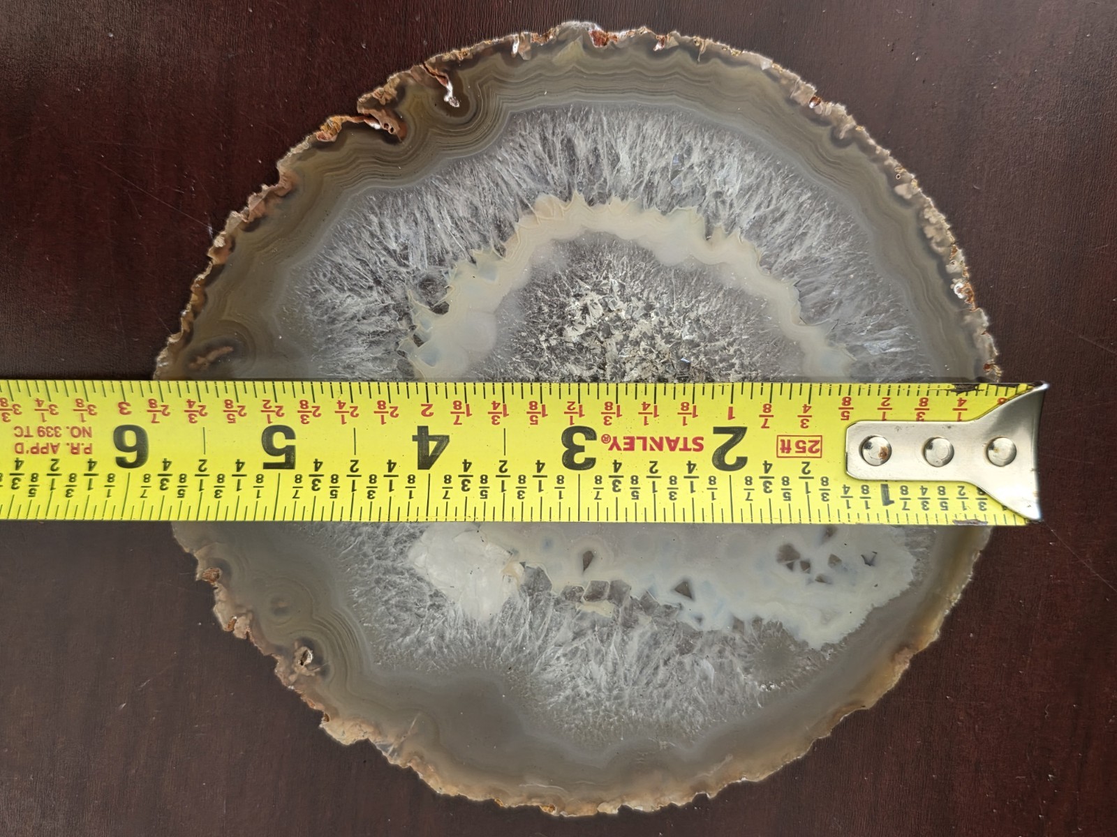 Natural Agate Geode Slab/Slice- Large Druzy quartz 6 in