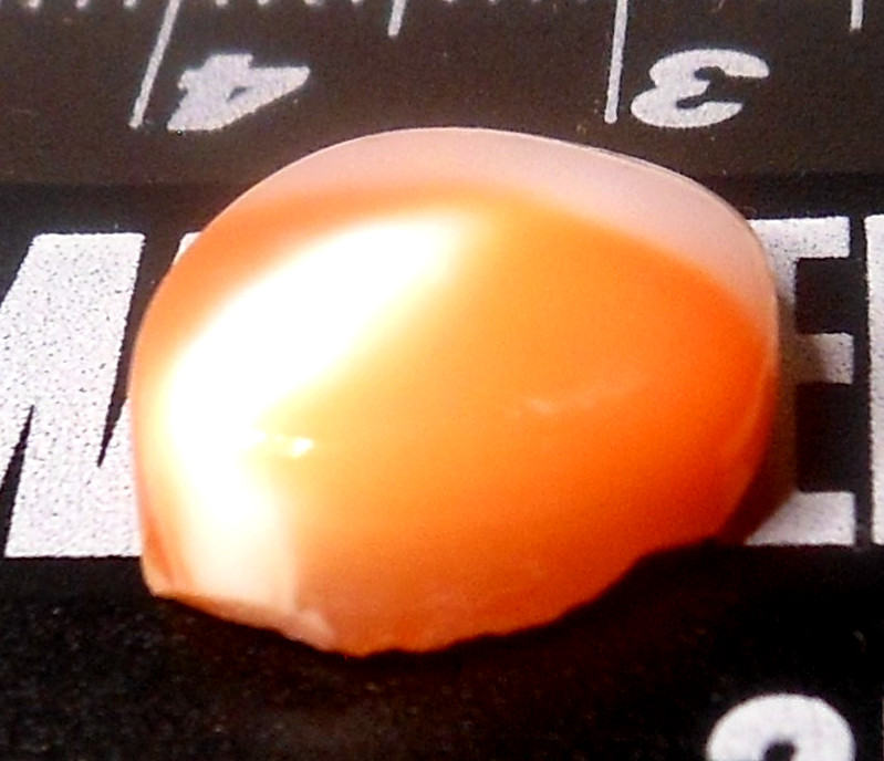 3.90ct Mexican Fire Opal Face Polished 13 x 10 x 4.5mm Orange White