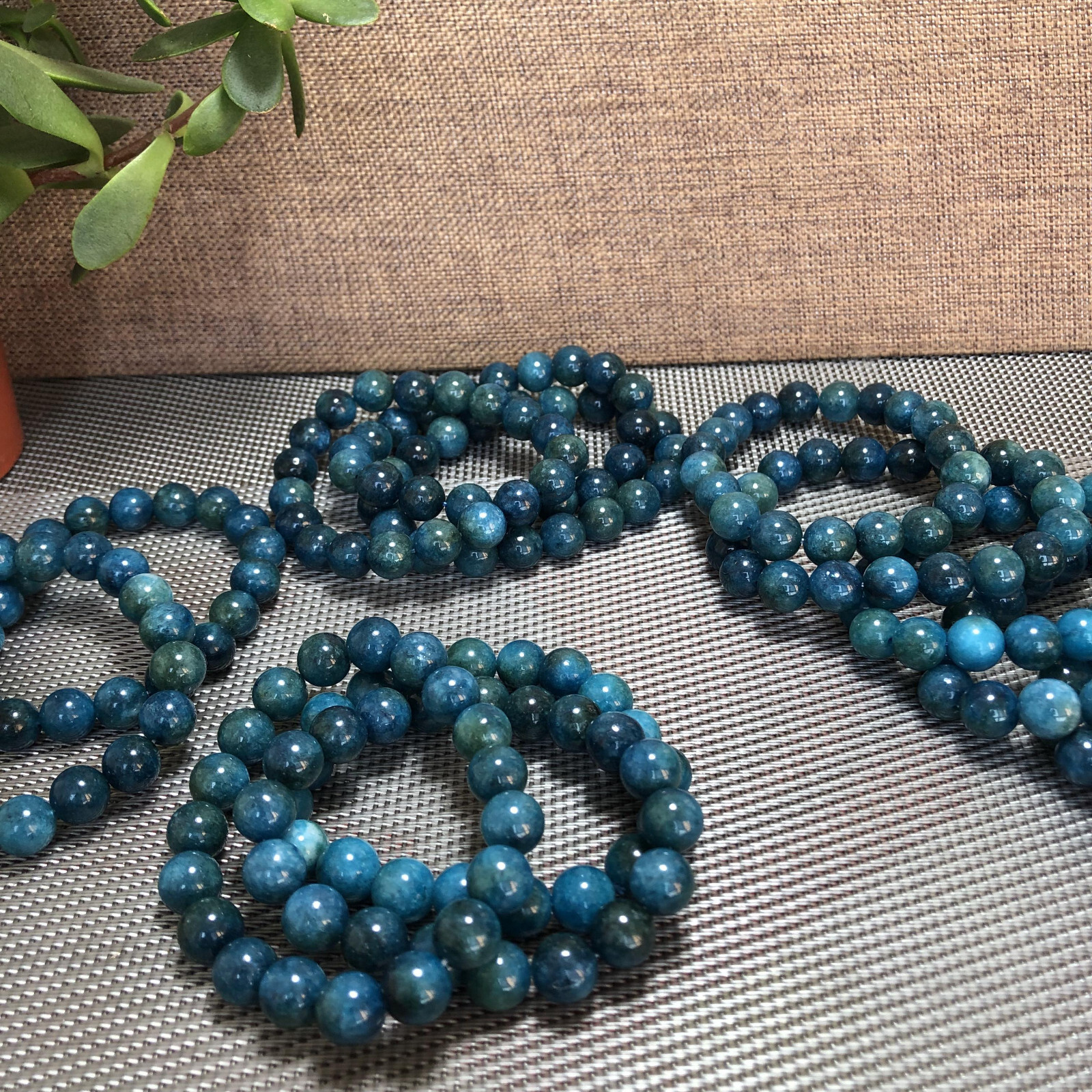 2pcs Natural Polished Apatite bracelets Crystal ball sphere Specimen 10mm A1280