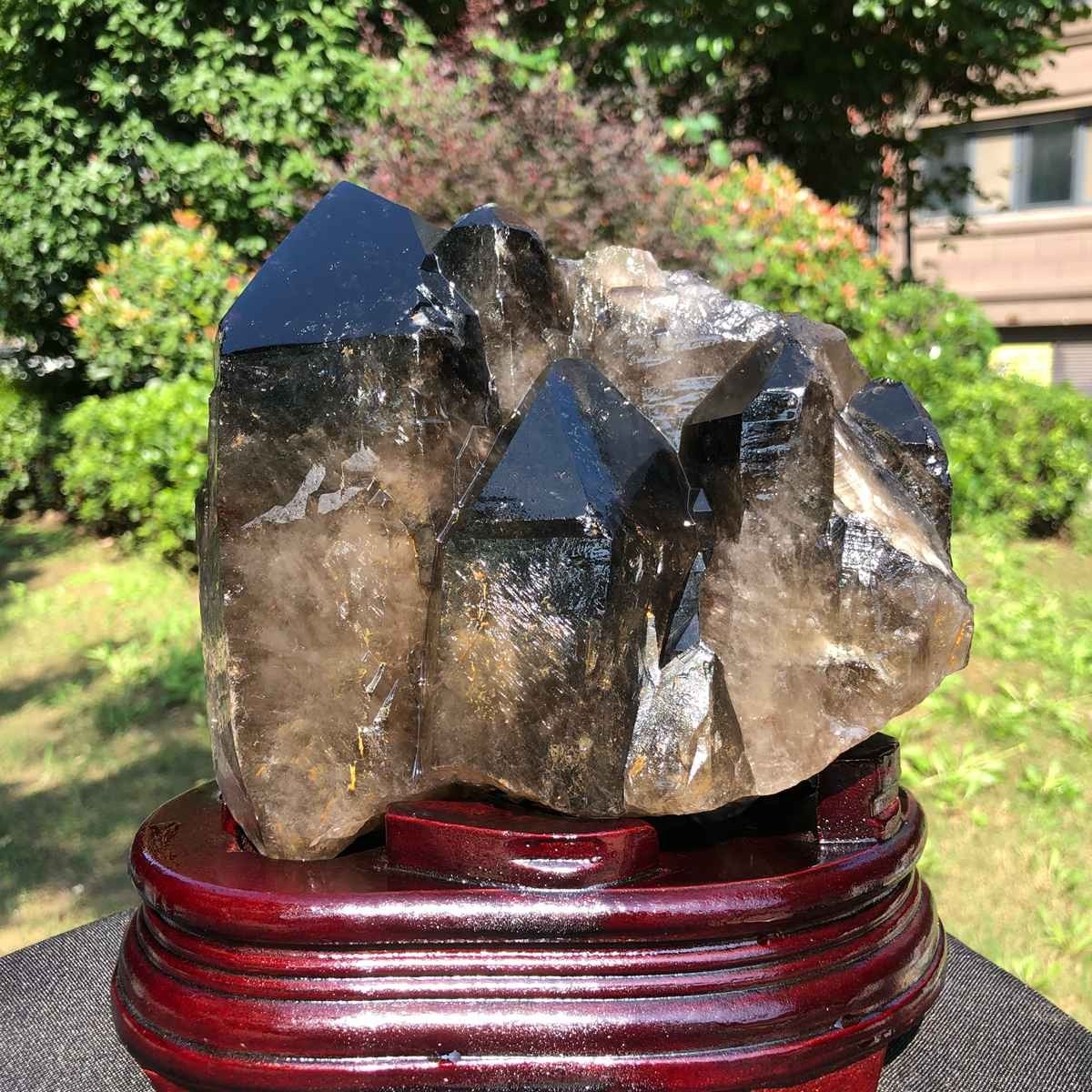 3210g Natural tea crystal specimen + pedestal MH2298