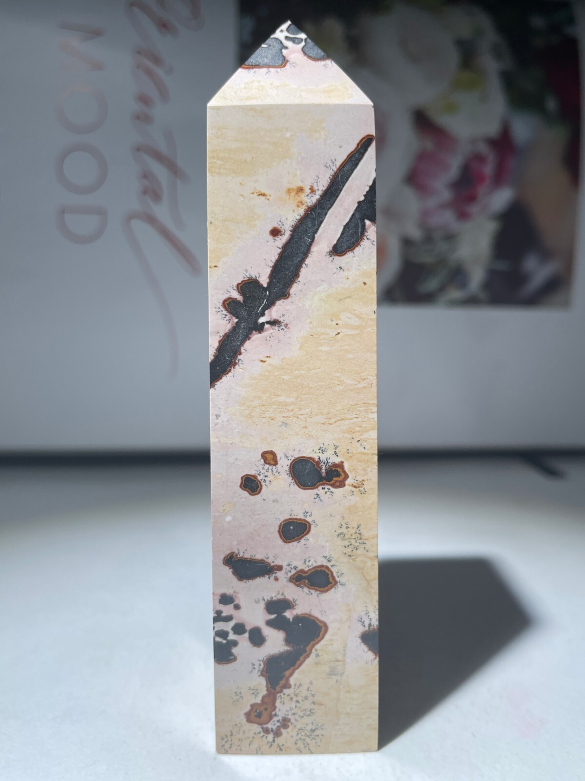 147g Traditional Chinese painting stone pagoda m07