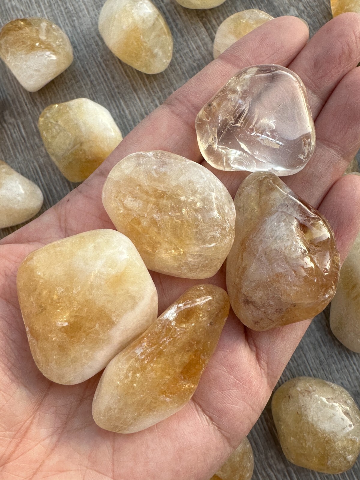 Grade A++ Citrine Pebble, 1.25-2 Inch Large Tumbled Citrine Stones,Wholesale Lot
