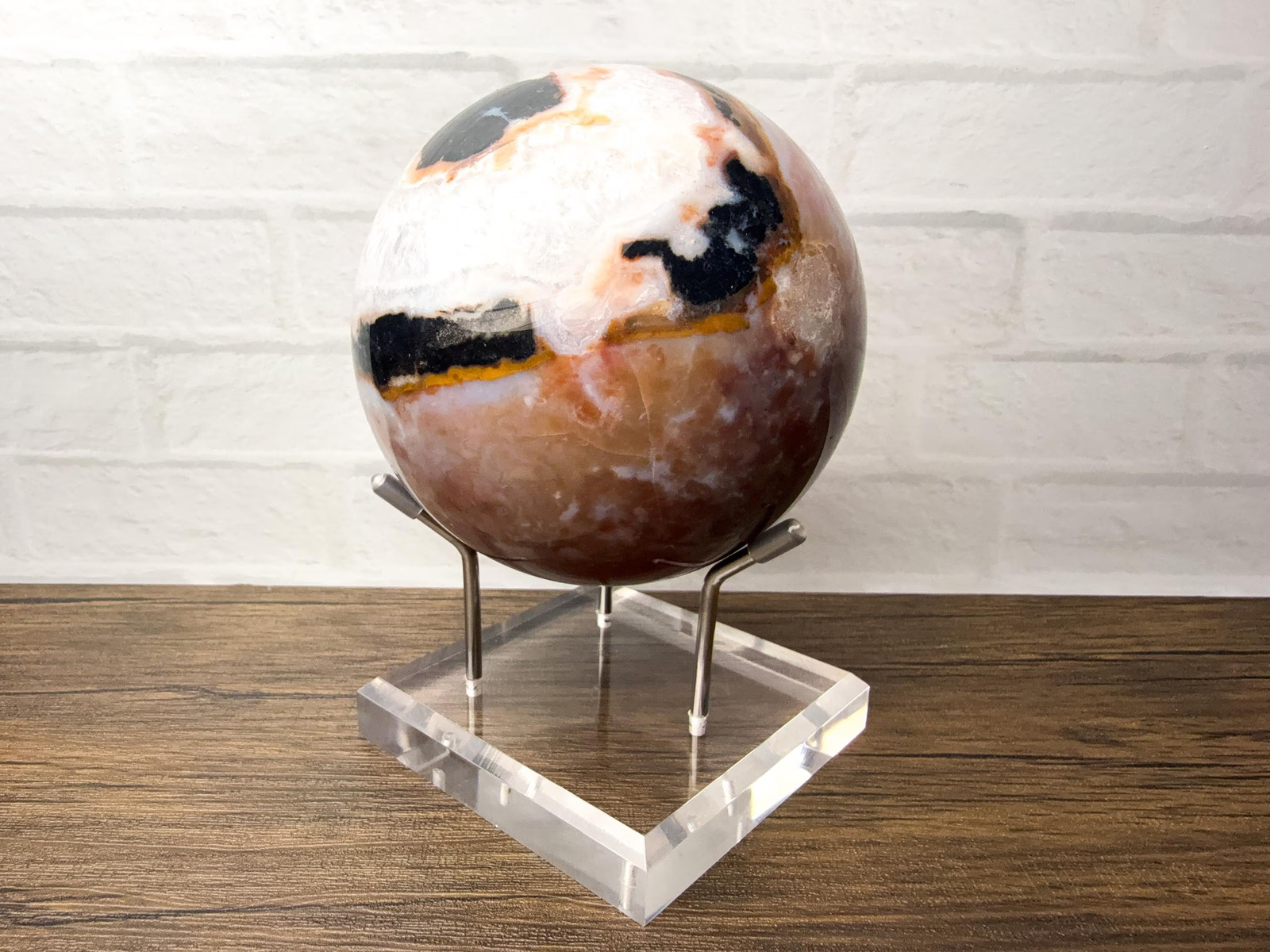 Red & Green Agate Sphere | Natural Polished Agate Crystal #96