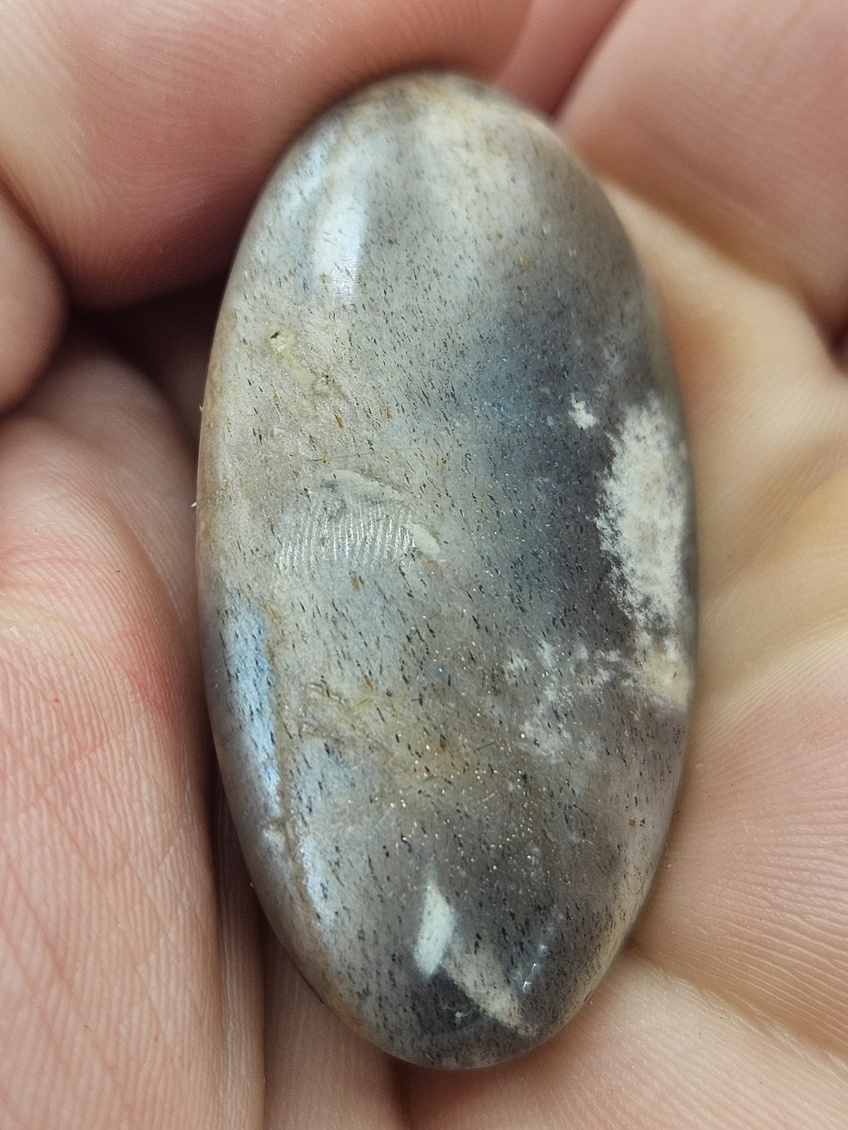 Genuine Black Moonstone Worry Stone – Polished Dark Moonstone Crystal