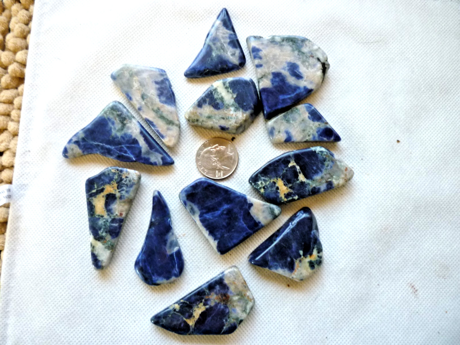 Natural Blue Sodalite Cabochon Loose Stone Jewelry Making Wire Wrapping 12 piece
