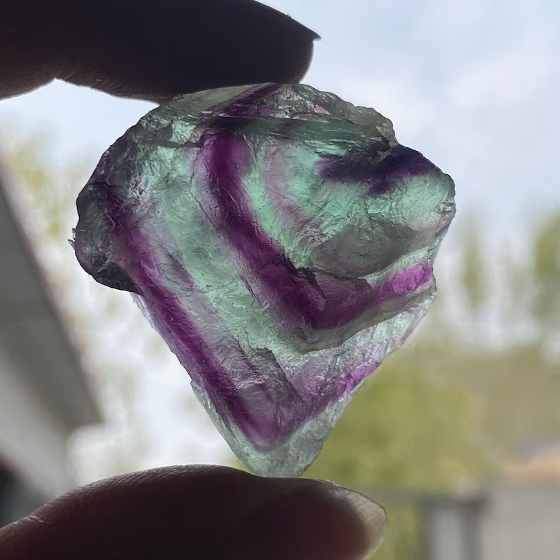 6Pcs Raw Rough Rainbow Fluorite Chunks Healing Crystal Mineral Specimens Gift