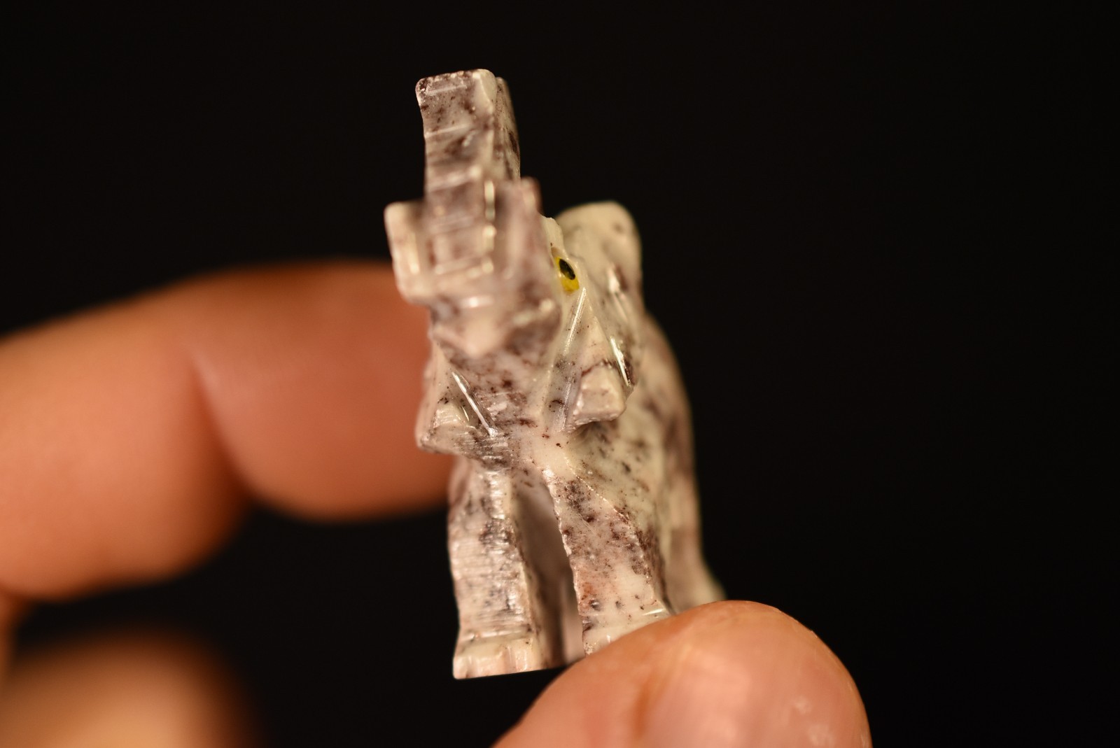 *SOAPSTONE ELEPHANT* Carving 3.8cm 13.7g Carved Natural Stone Figurine Statue