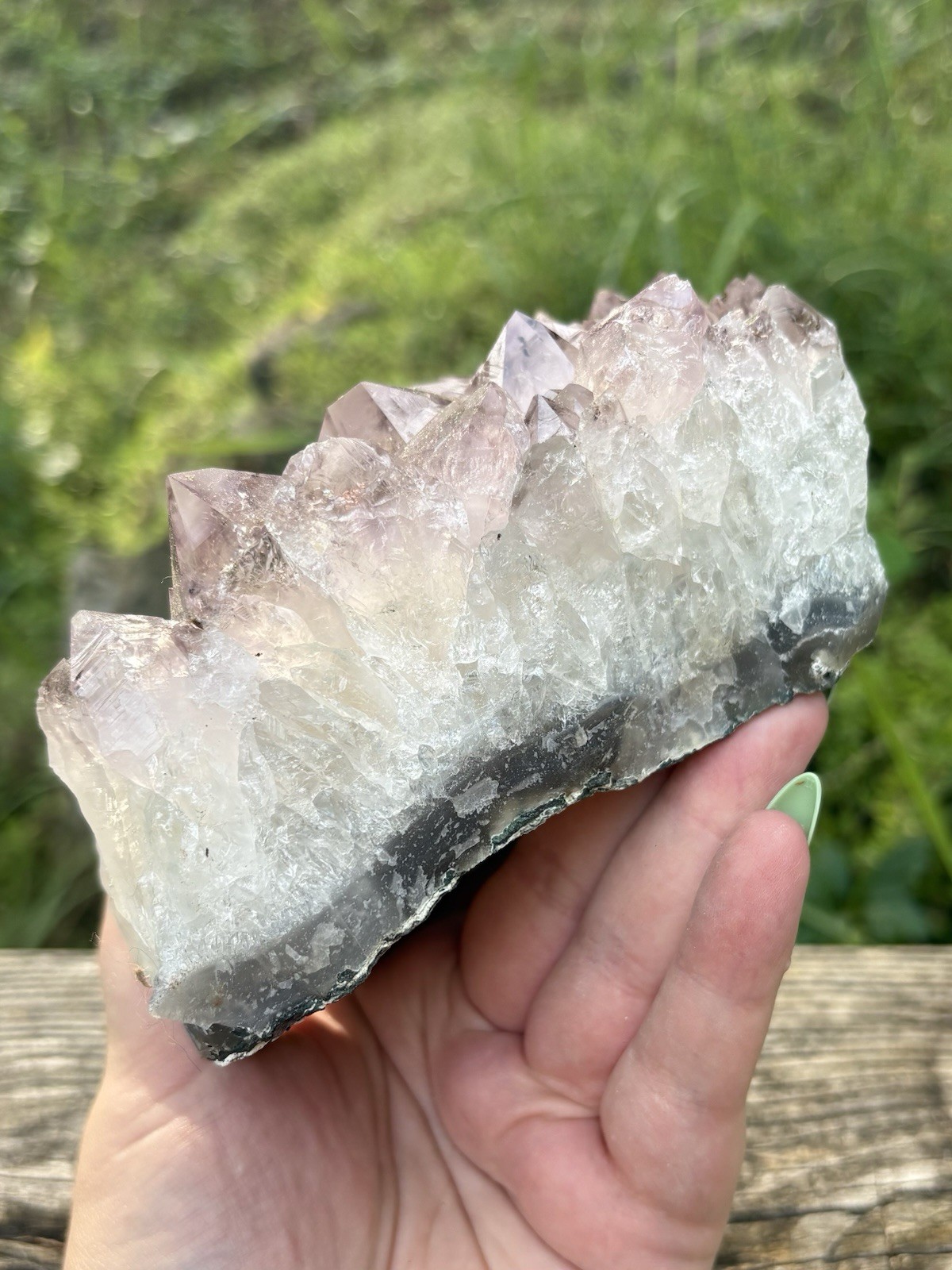 XL Raw Amethyst Flower Cluster- Natural 4.7” Light Purple Druzy Amethyst Crystal