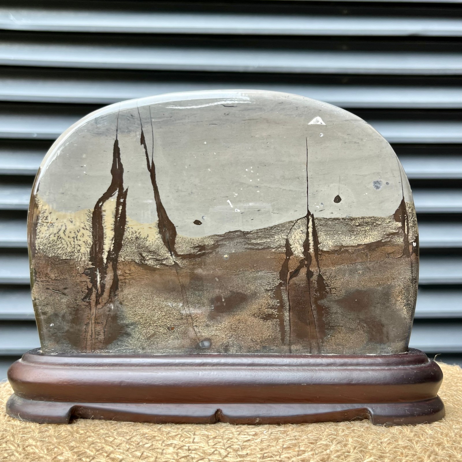 Polished Scenic Stone Natural Pattern Display Art Home Decor 4.7 lb