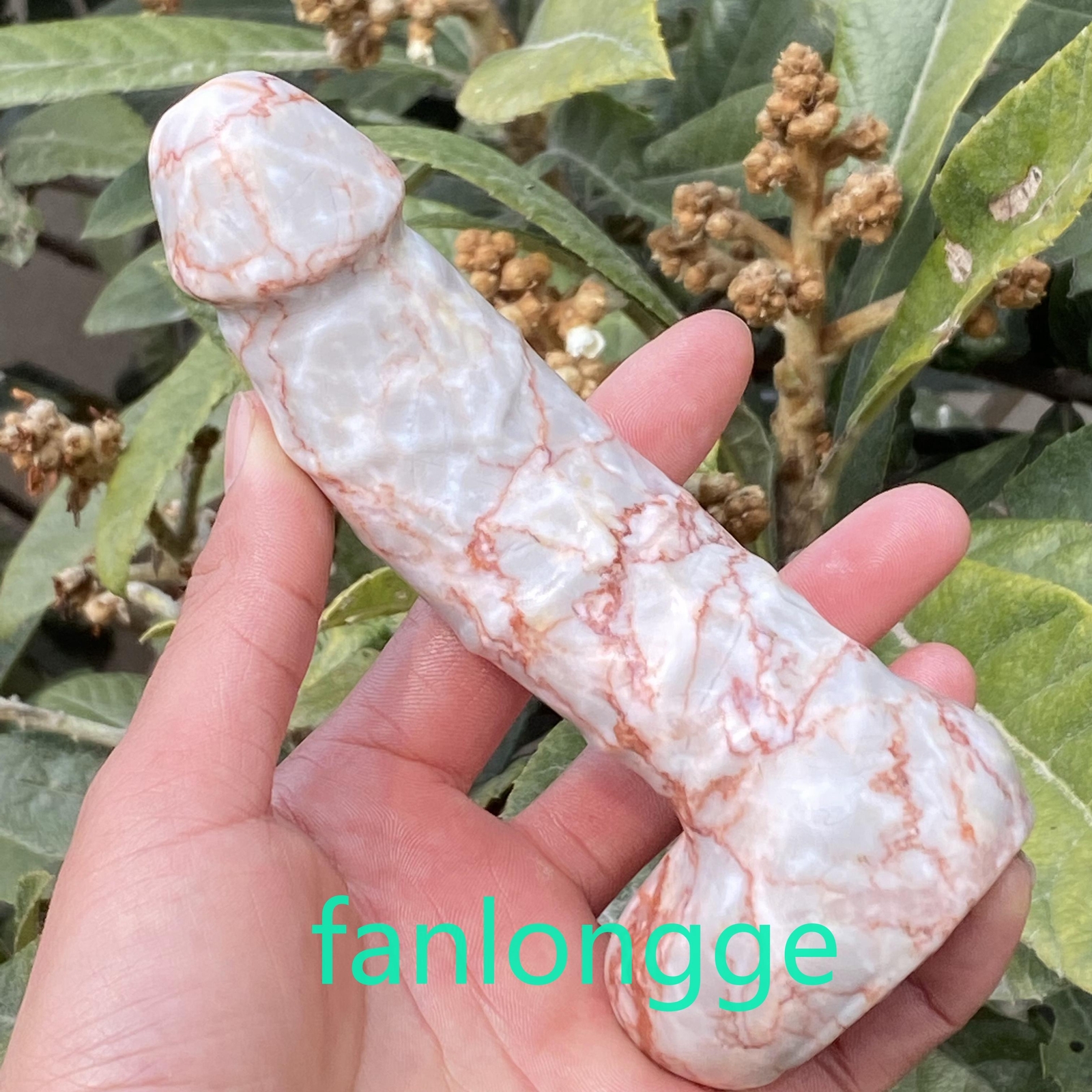 6in Natural Red network stone male penis Quartz Crystal Carved Figurines 1pc