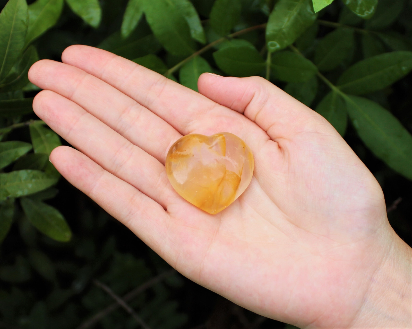 Golden Healer Quartz Heart: 1 – 1.25″ (Hematoid Quartz Heart, Crystal Heart)