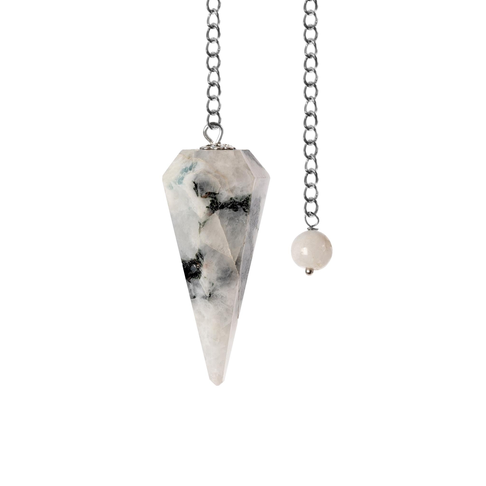 Rainbow Moonstone Pendulum Crystal Divination Tools — Dowsing Pendulum Crystal w