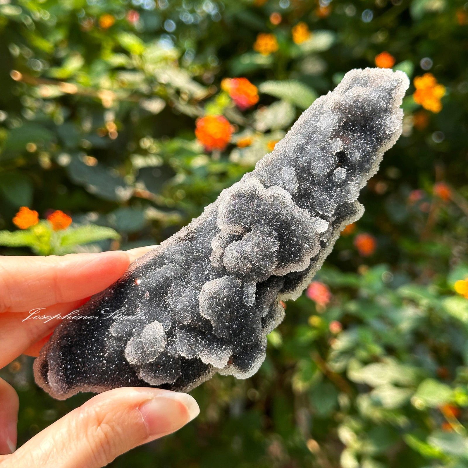 Rare Black Sphalerite Quartz Crystal Chunk Specimen Mineral Rock Free Ship US